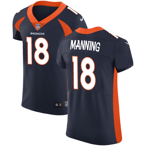 Nike Broncos #18 Peyton Manning Navy Blue Alternate Men's Stitched NFL Vapor Untouchable Elite Jersey